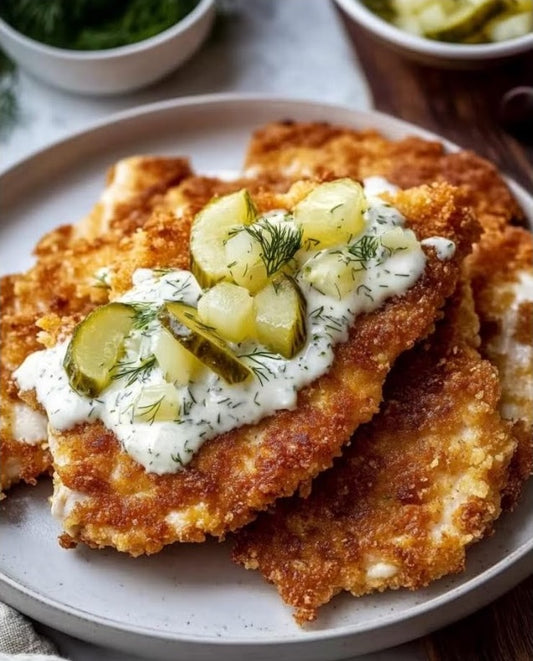 Dill Pickle Parmesan Chicken With Roasted Sweet Potato And Sautéed Bok Choy