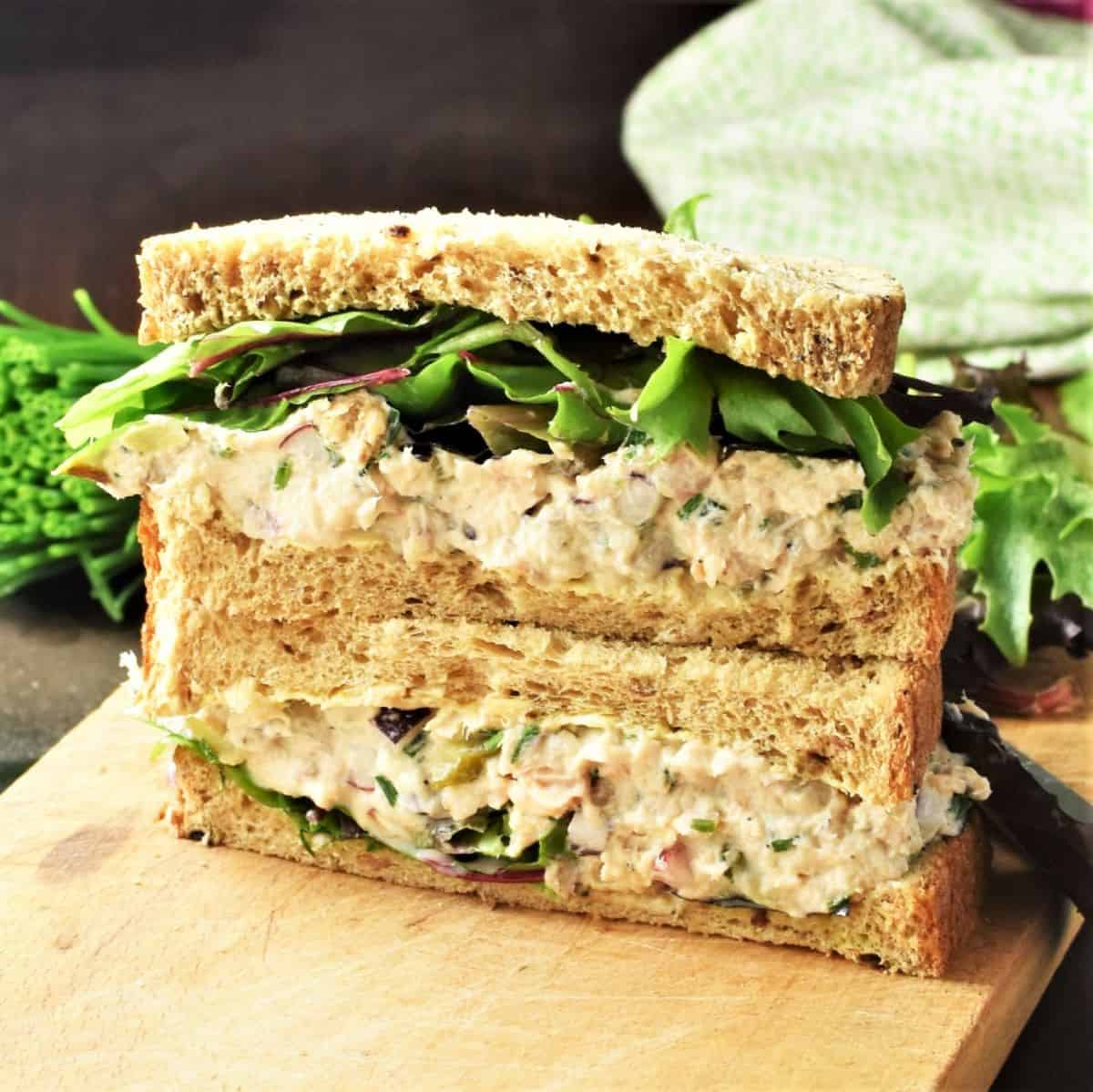 Salmon Salad on a Multigrain Bread